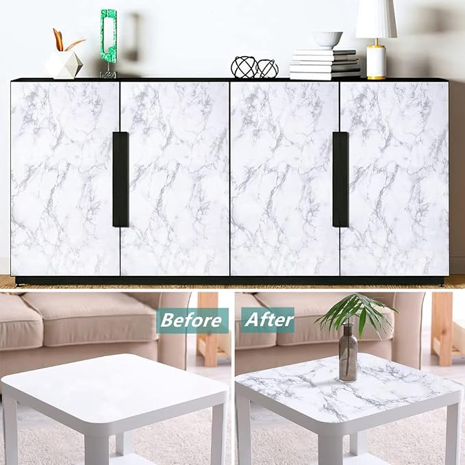 Arthome Marble Contact Paper, Peel and Stick Wallpaper 11.8x100 inch Self - Image 5