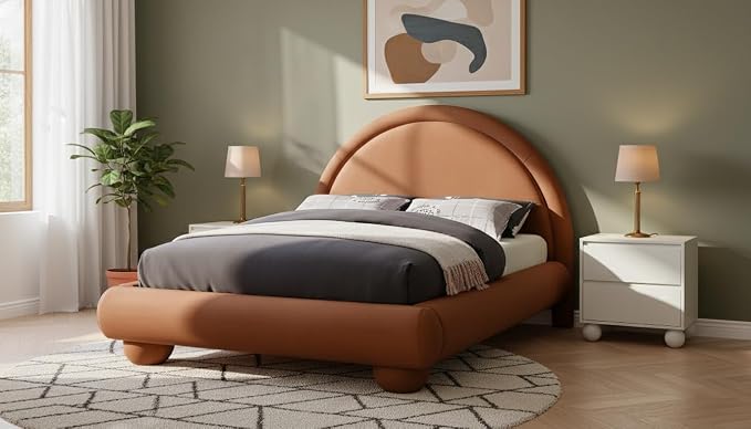 Meridian Furniture MadridCognac-F Madrid Collection Art Deco Full Bed - Image 2