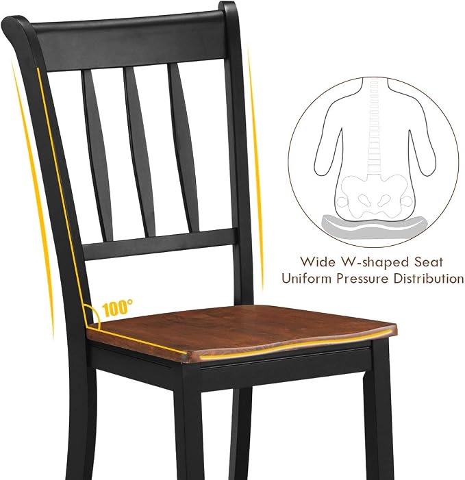 Giantex Wood Dining Chairs Set of 4, Armless Kitchen Chairs w/Solid Rubber Wood - Image 8