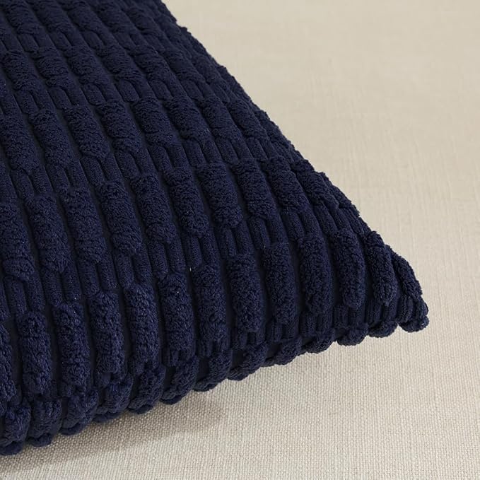 Fancy Homi 4 Packs Navy Blue Decorative Throw Pillow Covers 14x14 Inch - Image 4