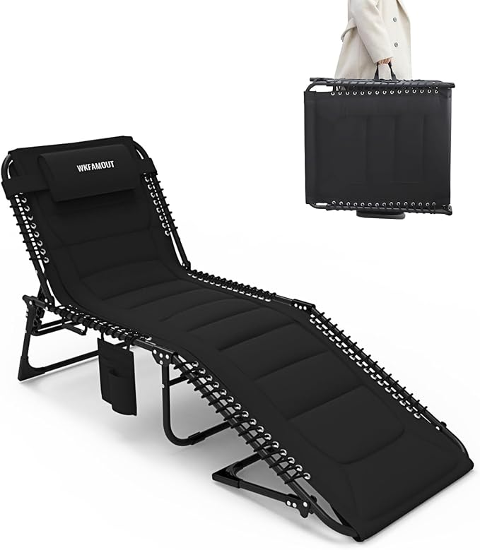 Outdoor Folding Lounge Chair Padded by WKFAMOUTCAMP