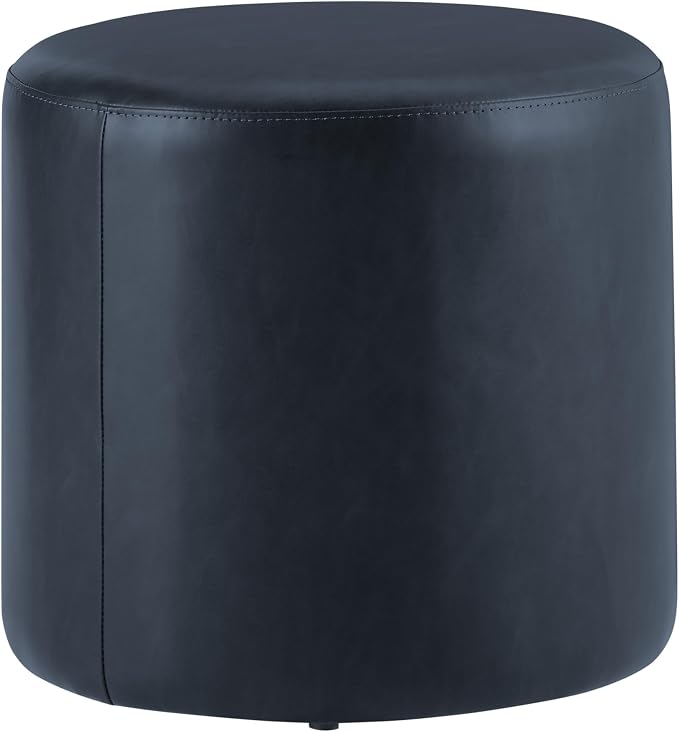 Studio Living® 19” Wentworth Ottoman Round Faux Leather Bench, Stationary - Image 5