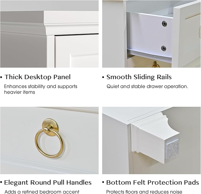 JOINICE White Night Stand Set 2 - Image 4