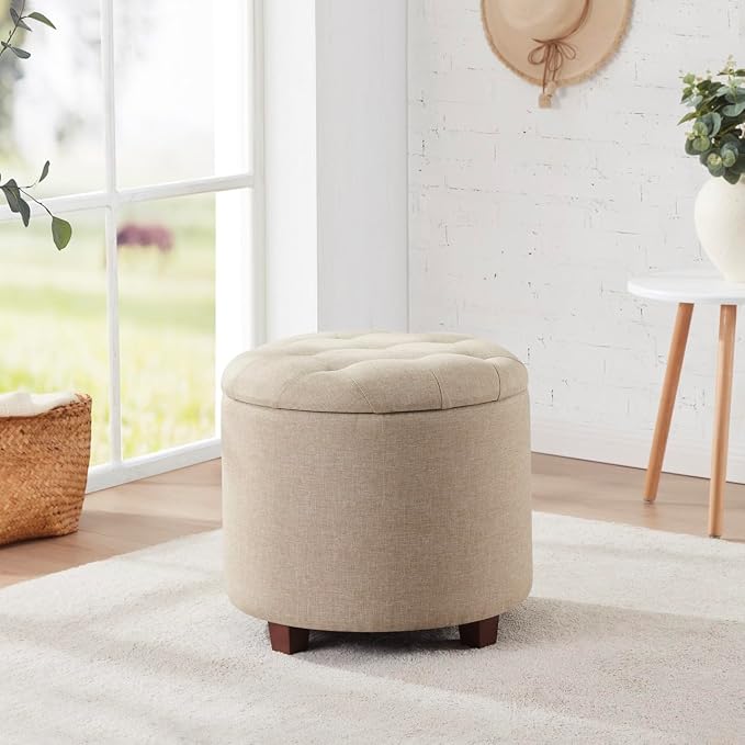 Ornavo Home Round Storage Ottoman - Image 6