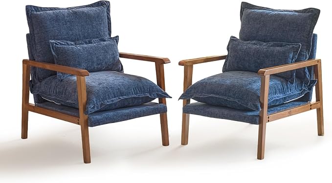 VINGLI Mid-Century Modern Cloud Accent Armchairs set of 2 - Image 9