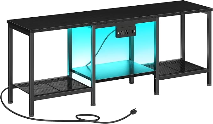 HOOBRO TV Stand with Charging Station to 55 Inches, LED Entertainment Center - Image 9