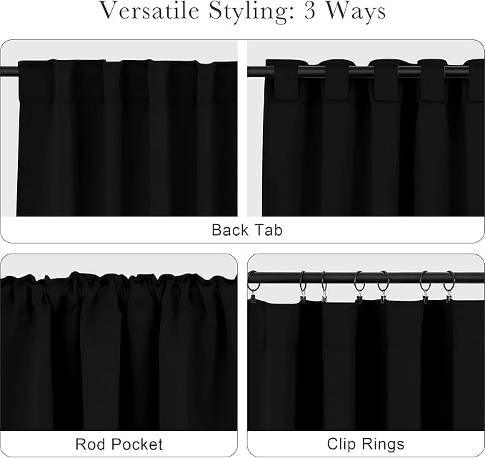 PONY DANCE Small Window Curtains 2 Panels Set, Half Window Rod Pocket Privacy - Image 5