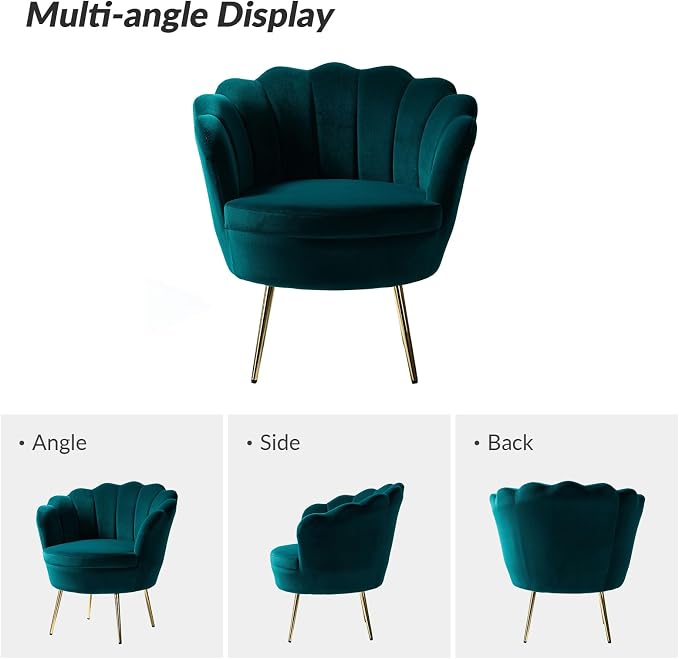 HULALA HOME Modern Velvet Accent Chair - Image 3