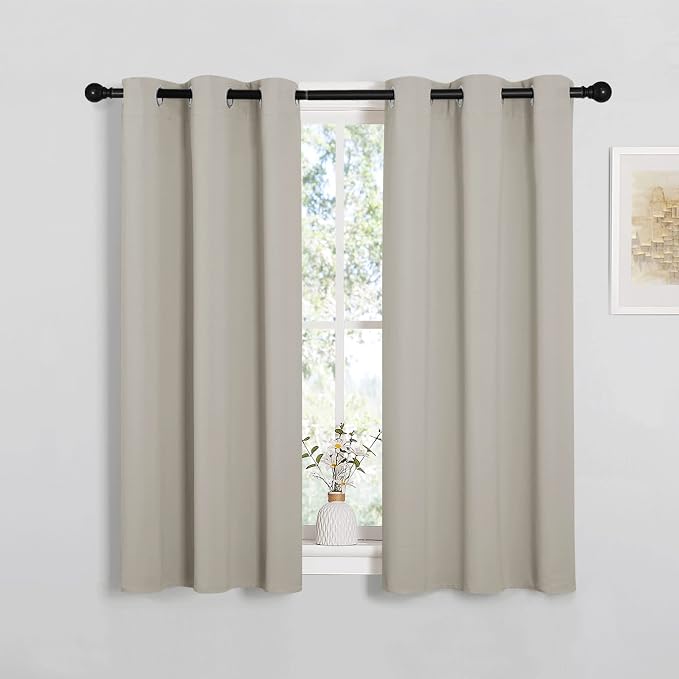 NICETOWN Natural Blackout Shack Curtains Noise Reducing, Thermal Insulated and by NICETOWN