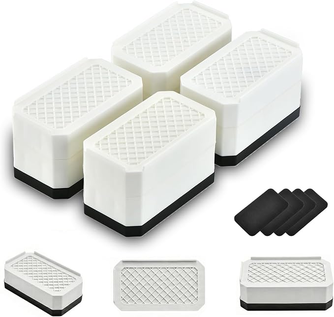 EclatBain Rectangle Bed Risers Furniture Risers Heavy-Duty Rectangular by Unknown