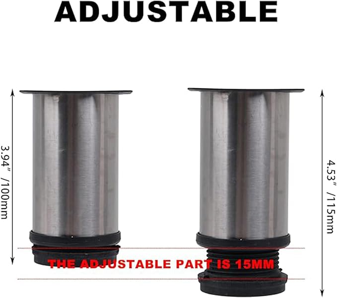 4 Pack Furniture Legs 2 Inch Patas Para Muebles Adjustable Furniture Feet - Image 5