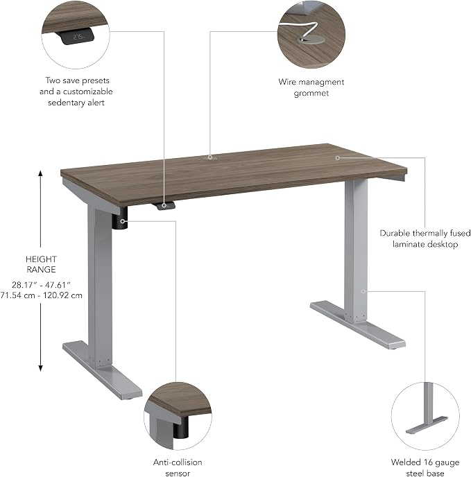 Bush Business Furniture 48-inch Electric Height Adjustable Standing Desk - Image 3