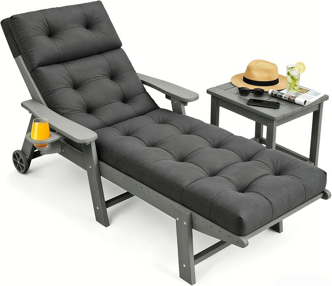 Outdoor Chaise Lounge Cushion, Waterproof 74.4x22x4.7 Inch Thick Cotton Filled by PALHMLIY%E2%80%93ElevateYourEscape