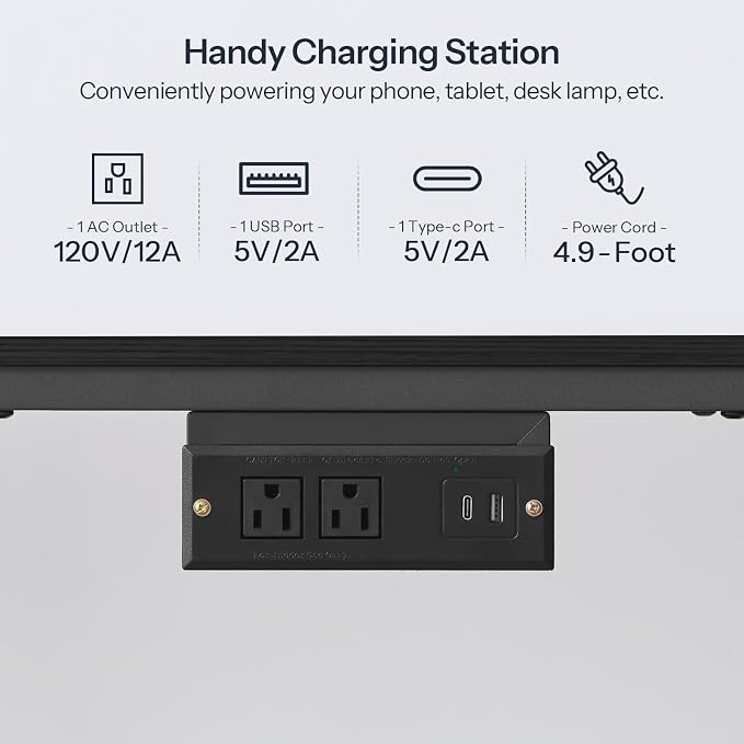 HOOBRO TV Stand with Charging Station to 55 Inches, LED Entertainment Center - Image 5