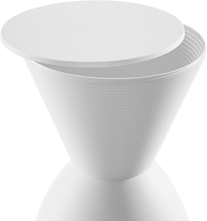 Modway Haste Contemporary Modern Hourglass Accent Stool in White - Image 5