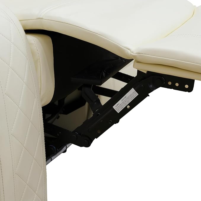 Power Recliner Chair with LED Lights, Leather Manual Recliner 1 Seat, Living - Image 6