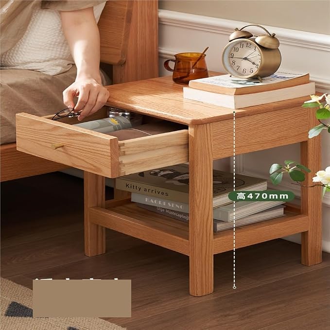 Snack Table Chinese Style Solid Wood Bedside Table Modern Minimalist Bedroom - Image 5