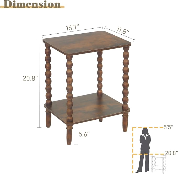 Fultyle Side Tables Set of 2, Small End Table - Image 3