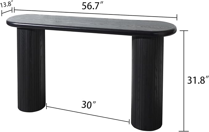 56" Wood Console Table for Entryway, Modern Sofa Table for Living Room - Image 2