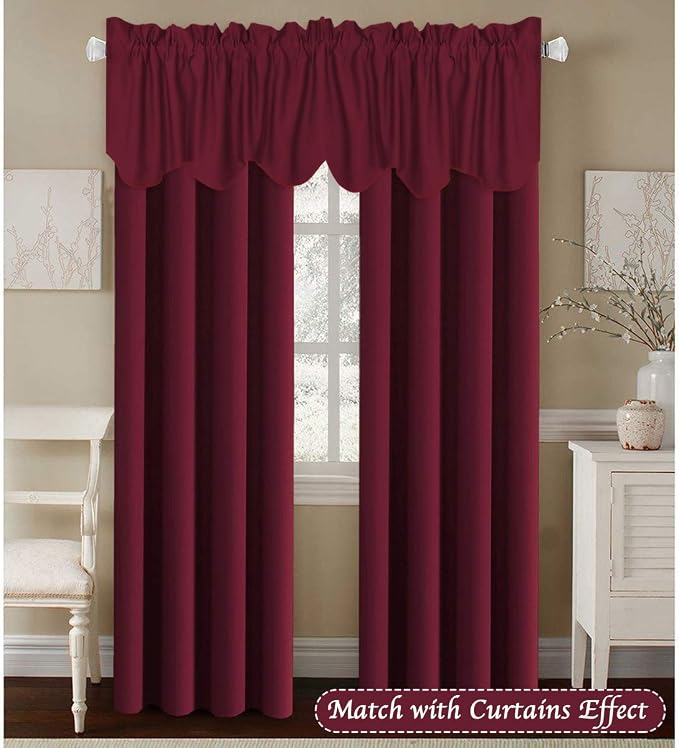 H.VERSAILTEX 4 Panels Blackout Red Christmas Curtain Valances - Image 2