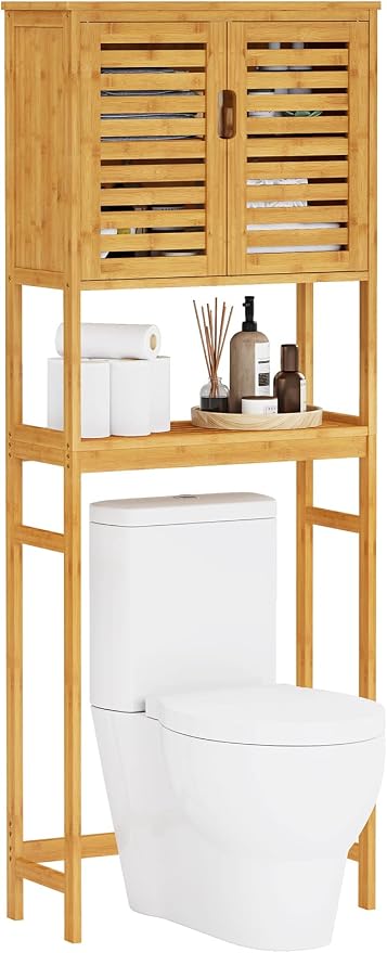 VIAGDO Over The Toilet Storage Cabinet, Tall Bathroom Cabinet Organizer - Image 3