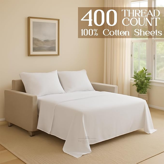 Yarns of Cotton Sleeper Sofa Bed Sheet Set - Image 2