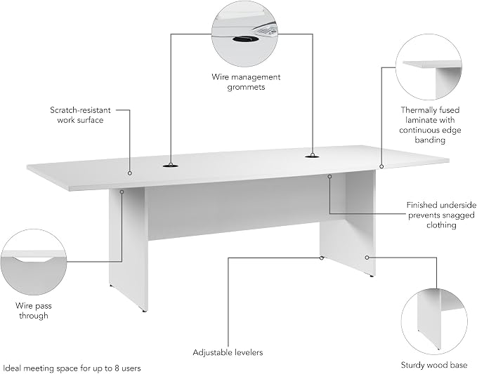 Bush Business Furniture 96-inch Office Conference Table - Image 7