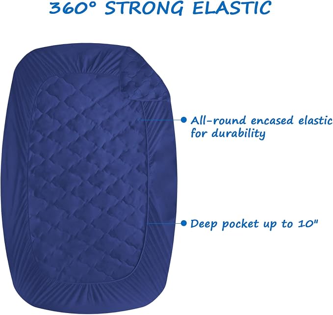 Cot Mattress Pad Protector Waterproof, Quilted Cot Size Mattress Cover 30" X - Image 6