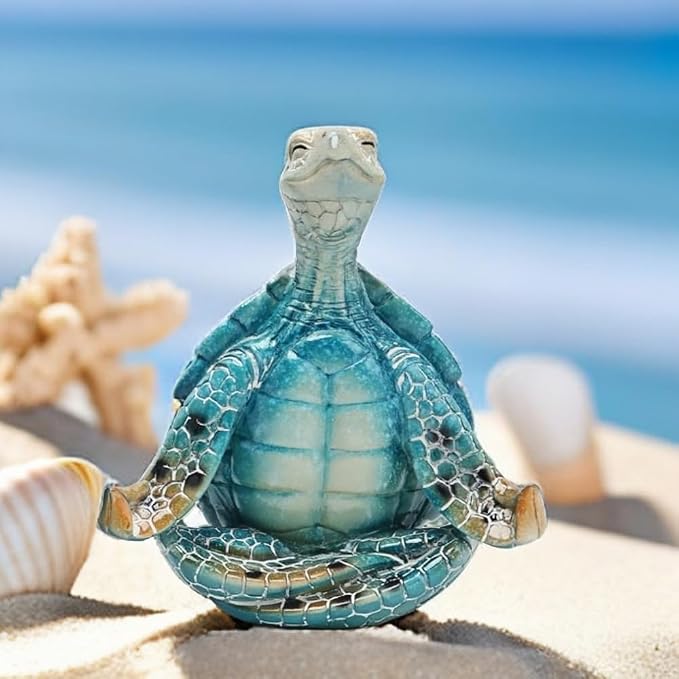 VVGIFTS Sea Turtle Meditation Yoga Decor, Garden Figurine Sea Turtle Meditating - Image 4