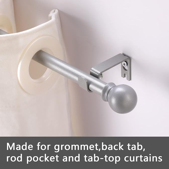GXOACKJ Curtain Rods for windows 28-78 inch, 5/8 inch Decorative Silver - Image 3
