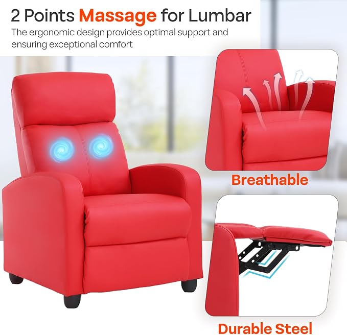 FDW Recliner Chair Massage Chair Reading Chair Reclining Sofa Home Theater - Image 6