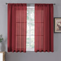 Tollpiz Short Sheer Curtains Living Room Linen Textured Curtain Sheers Light by Tollpiz