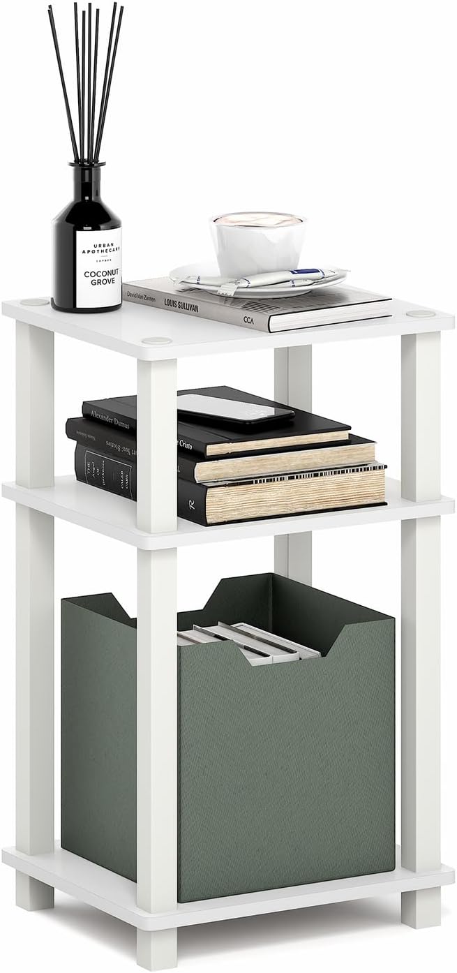 Furinno JUST Side Table, 3-Tier Open Shelf End Table, Toolless Assembly Night by Furinno-FitsYourSpaceFitsYourBudget