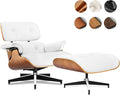 Top Grain Leather, Mid Century Chaise Lounge Chair and Ottoman, Modern Chair by MakeHomeBetter