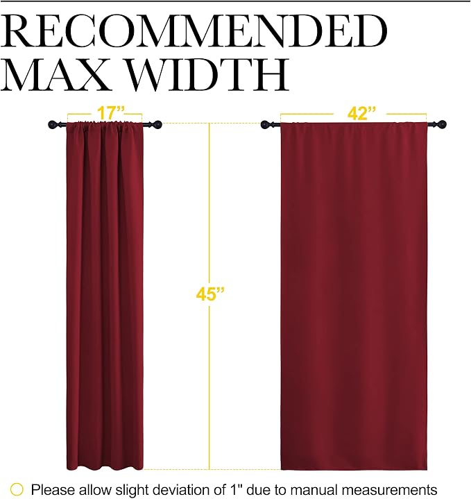 NICETOWN Burgundy Curtains Blackout Drape Panels - Image 7