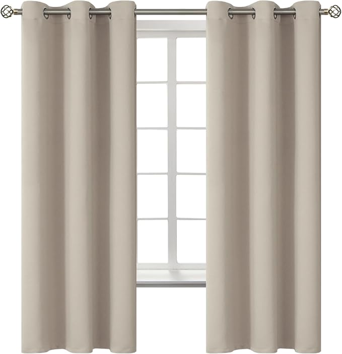 BGment Camel Room Darkening Curtains 63 Inches Long by BGment