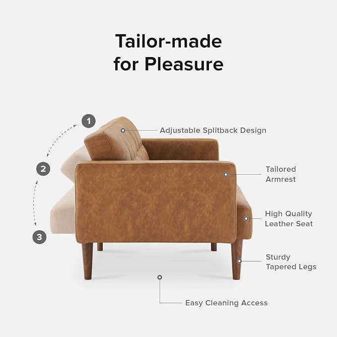 mopio 76.4" Futon Sofa Bed, Sleeper Sofa, Mid Century Modern Futon Couch - Image 4