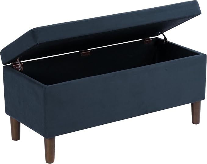 HomePop Malmo Decorative Storage Bench -Blue Velvet - Image 7