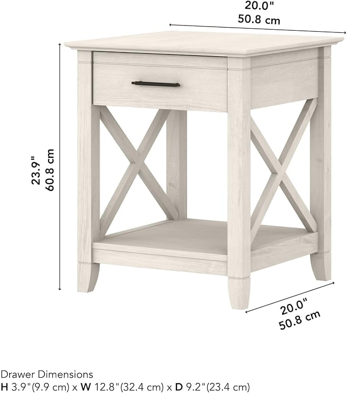 Bush Home End Table with Drawer, Nightstand with Storage, Living Room and - Image 3