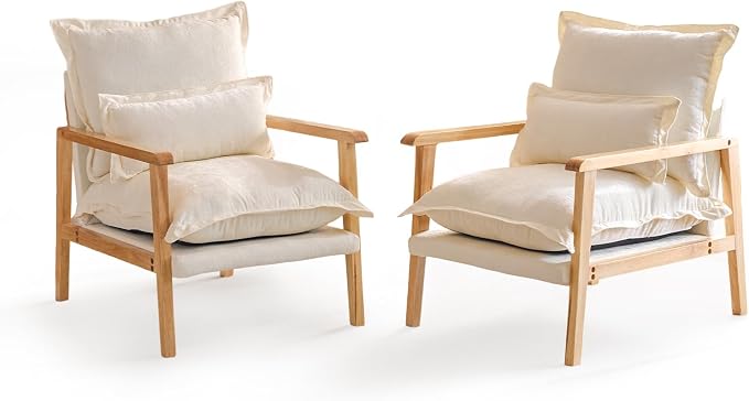 VINGLI Mid-Century Modern Cloud Accent Armchairs Set of 2 - Image 9