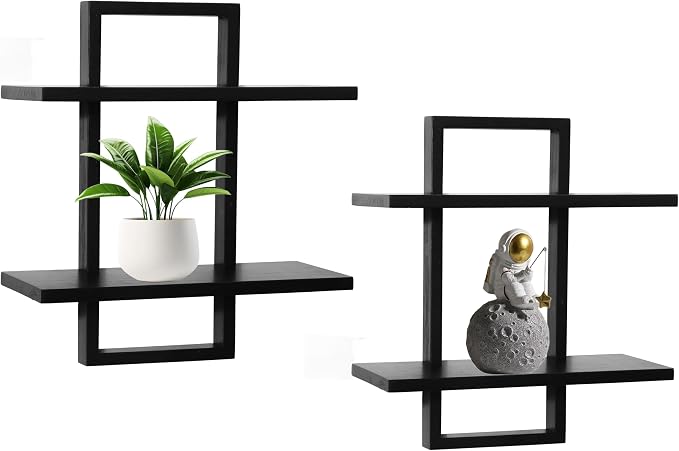PHOENANCEE Floating Shelves for Wall, Display Hanging Shelf Set of 2, Modern - Image 8
