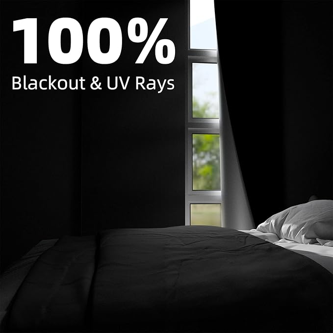 NIGHTON Portable Blackout Curtains 54"×59", Strong Hook and Loop Tape Strips - Image 2