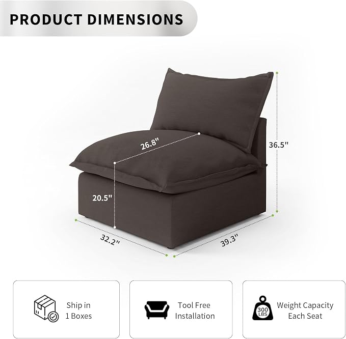 Cloud Sectional Couches, Down Filled Sofa - Image 2