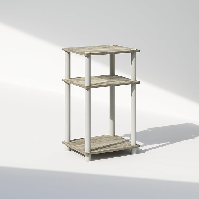 Furinno Just 3-Tier Turn-N-Tube Open Storage Nightstand, Plastic Poles - Image 5