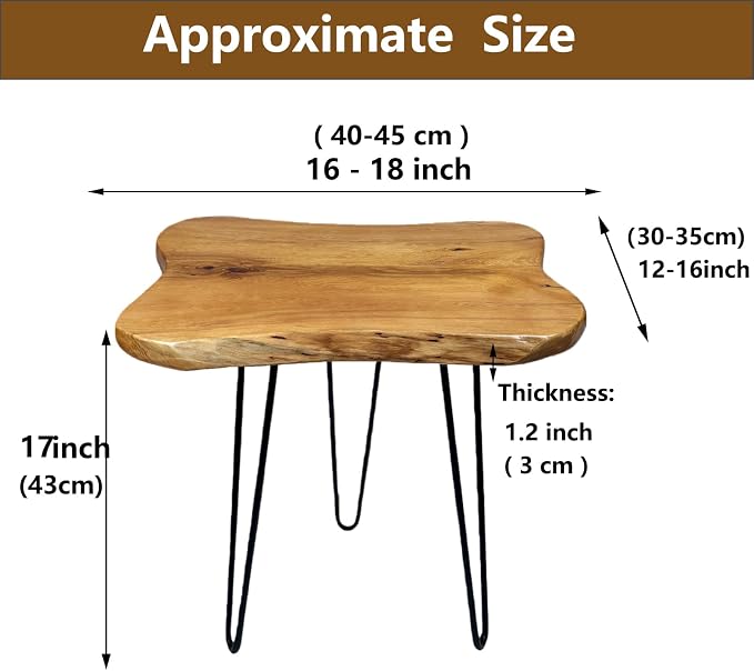 Live Edge Side Table, Solid Wood End Table - Image 2