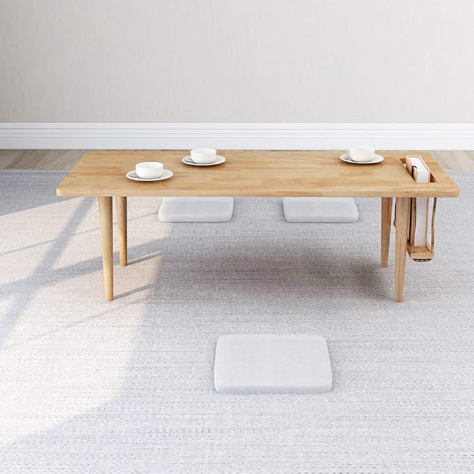 WoodShine Mid Century Modern Mini-Swing Wooden Coffee/Tea Table, Japanese Low - Image 4