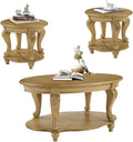LKTART 3-Piece Coffee Table Set, Coffee Table and Round End Tables Set of 2 by LKTART