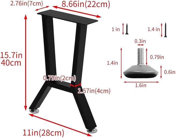 Metal Table Legs 16 Inch Heavy Duty Bench Legs DIY Metal Coffee Table Legs - Image 5