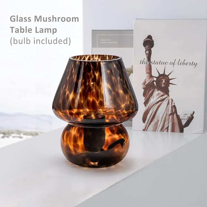 ONEWISH Mushroom Lamp Small Vintage Table Lamp - Image 3