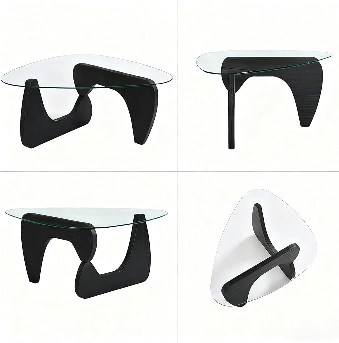 Modern Coffee Table for Living Room, 35.8" Minimalist Black Center Table - Image 6